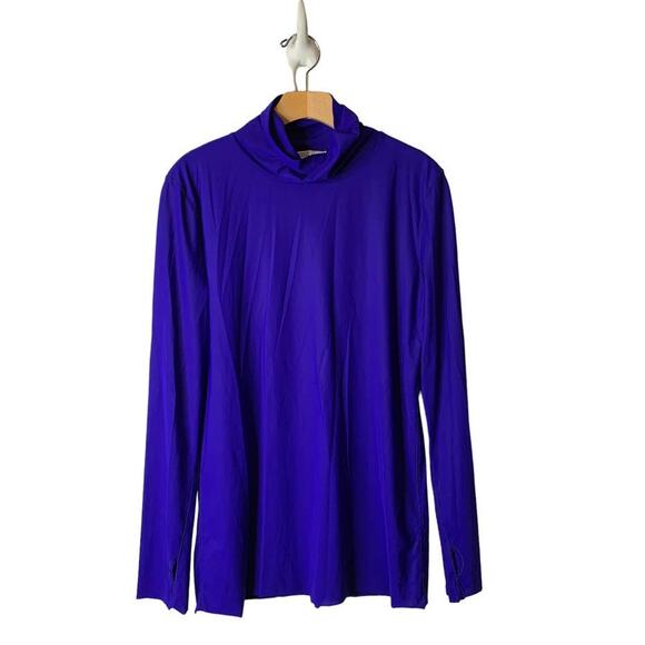 Dorothee Schumacher Purple Techno Stretch Turtleneck Top Size 5 / X-Large - Picture 1 of 10